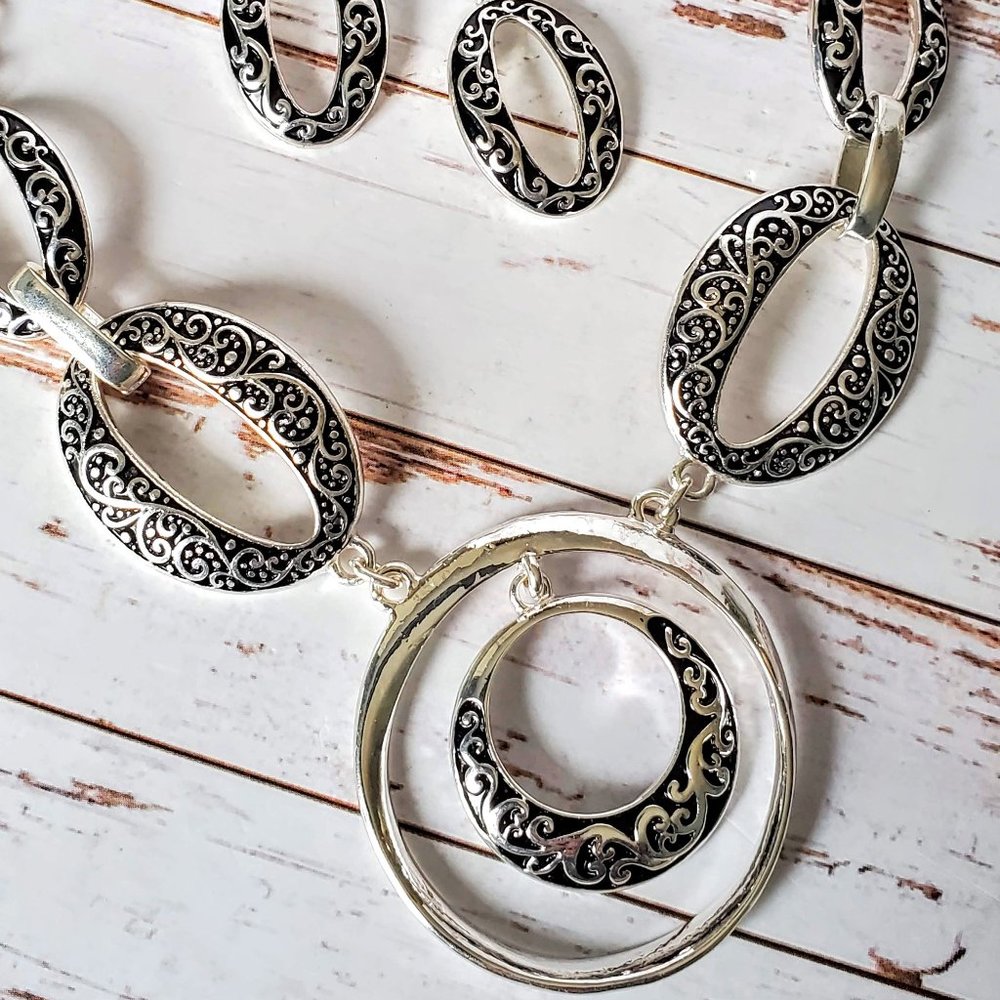 Art Deco Linked Necklace Set